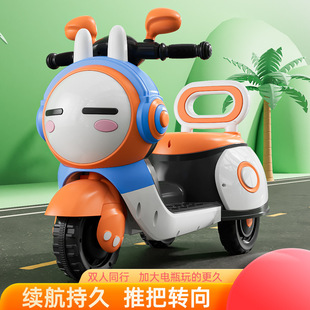 New Children's Electric Motorcycle Baby Toy Car That Can Sit on Men and Women's Tricycle Remote Control Charging Bottle Car