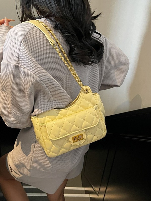 Xiaohongshu Bolsos pequeños populares de este año para mujer 2025 nuevo bolso de mensajero de hombro de cadena de bordado de rombos transfronterizos