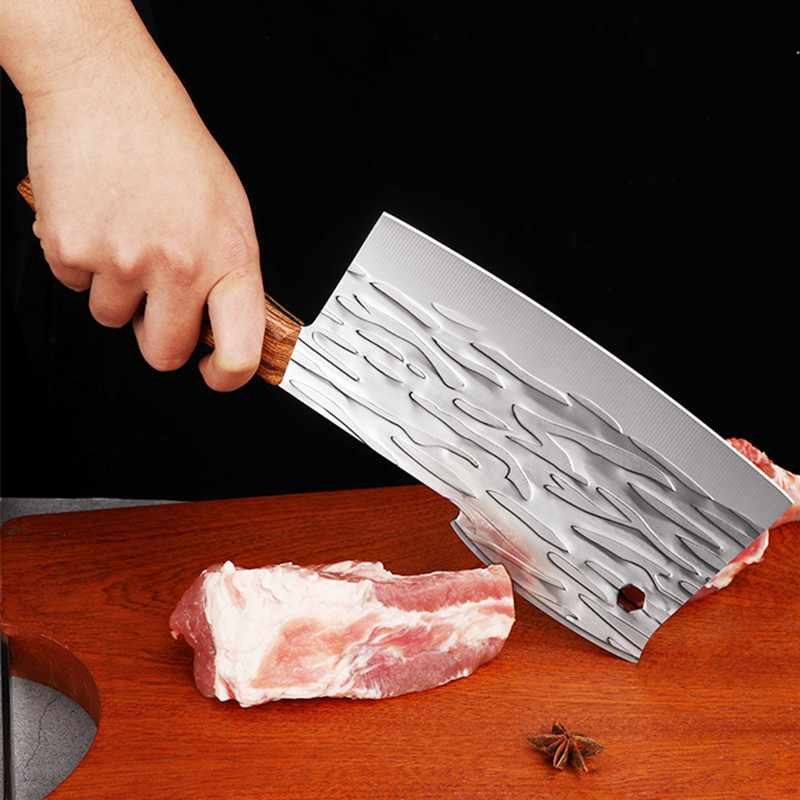 斧头刀家用前切后砍菜刀不锈钢厨师专用刀厨房切肉片刀户外砍骨刀