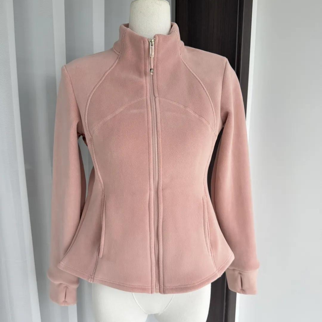 [520g double-sided fleece] Stand-up collar, slim-fit, autumn/winter, fleece-lined, thickened, warm outerwear, waist-cinching down jacket lining