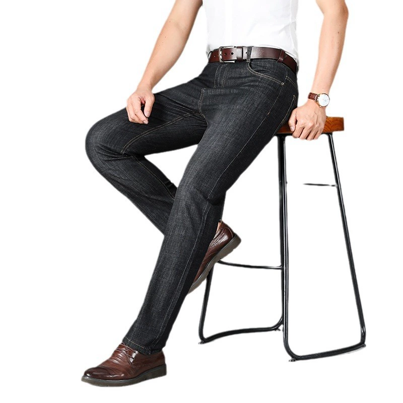 Thin jeans, elastic classic suit jacket, casual trousers, loose straight fit, high waist