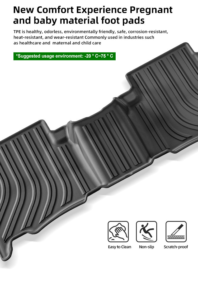 Suitable for 15-24 Models of Toyota Fortuner, Runner, and Crosser Car Floor Mats, Environmentally Friendly Tpe Trunk Mat