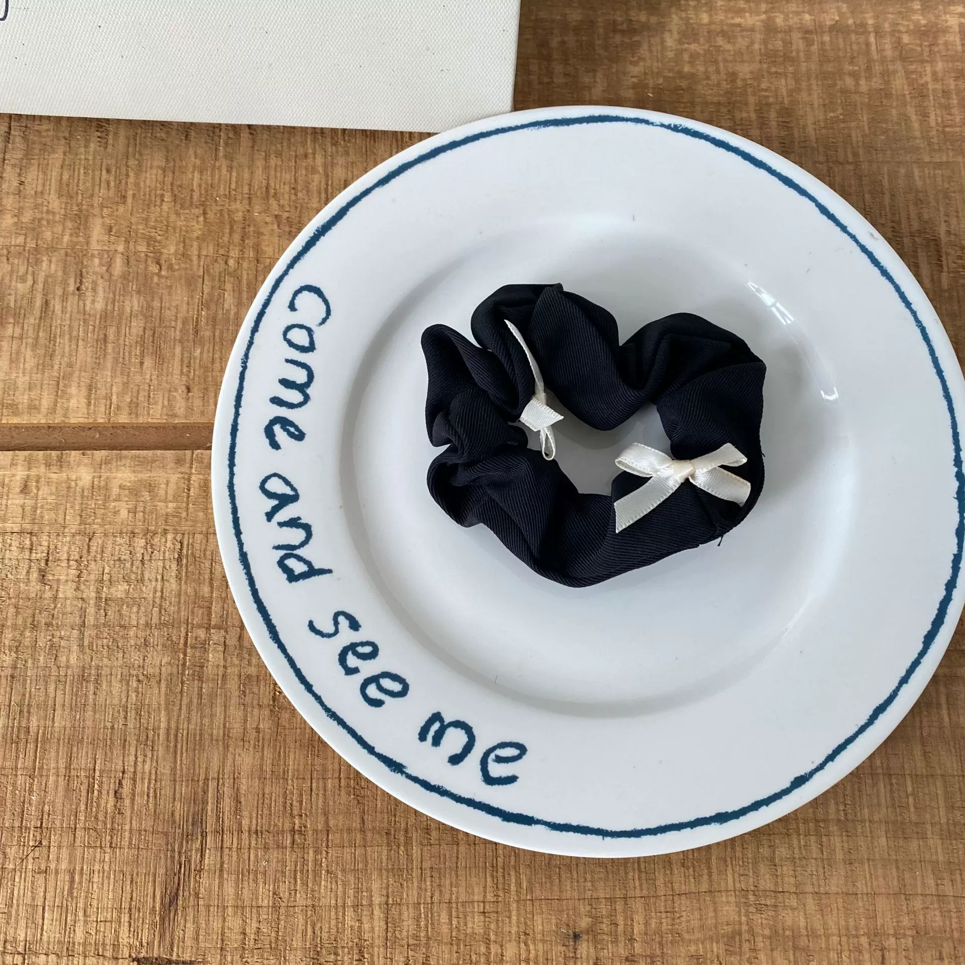 Стричьё для хвоста Hair Scrunchie, палитра молочно-авторская, французский стиль, мягкая резинка 5 см
