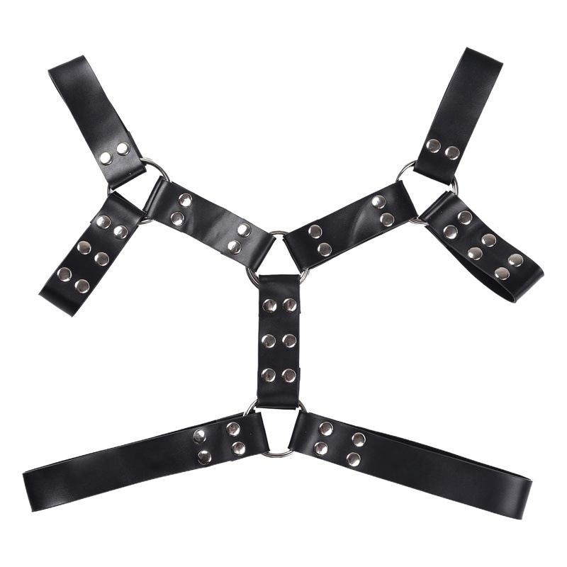 Juguetes adultos del sexo de los hombres de cuero ajustable vinculante ropa sexy fitness músculo correa de hombro correa de pecho
