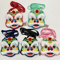 中国風のライオンの刺繍のぬいぐるみのかわいい小銭入れの小さいかばん