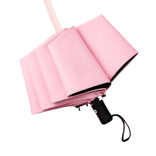 Three-fold UV Rain Umbrella, Automatic Open/Close, All-Weather Design, Black-Coated Sun Protection, Foldable Umbrella with Customizable Logo