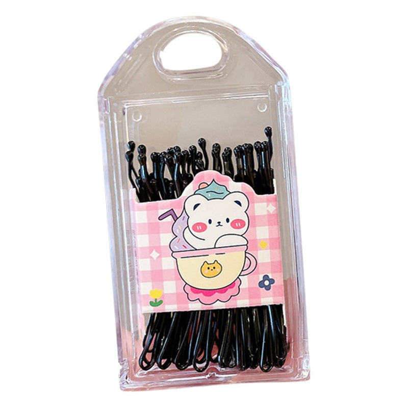 Clip de pelo negro flequillos clip lateral pequeño clip horquilla hembra cabeza fija clip de pelo Pelo roto clip de acero horquilla tocado