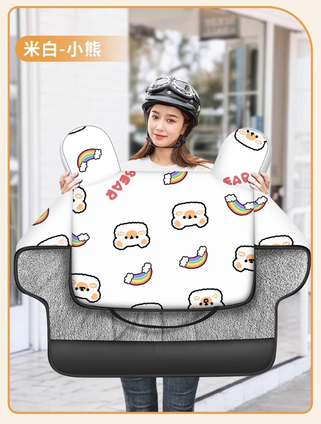 2025 New Electric Vehicle Windshield Cover, Winter Fleece-Lined and Thickened, Double-Sided Waterproof and Cold-Proof Wind Shield for Electric Scooters
