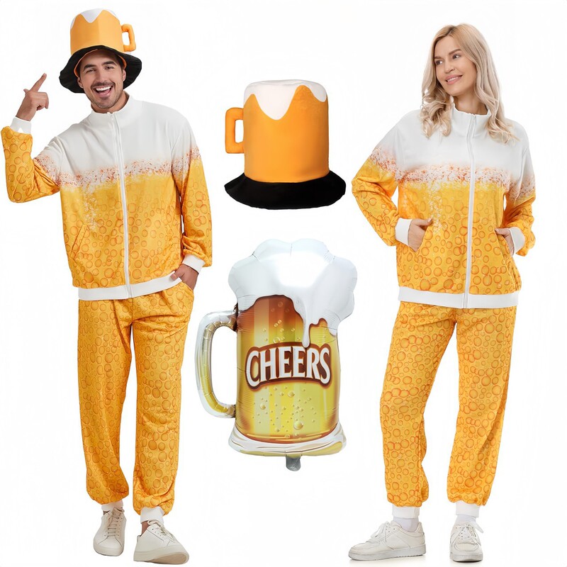 Halloween Retro Beer Print Sportswear Cosplay Disco Party Stage Performance Costume Oktoberfest Costume Halloween Retro Beer Print Sportswear Cosplay Disco Party Stage Performance Costume Oktoberfest Costume