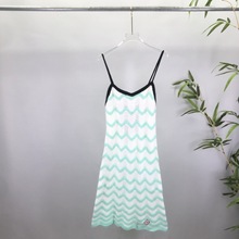 女装跨境平替欧美潮流秋冬新款Ca时尚针织水波纹吊带连衣裙速卖通