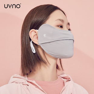Kk&Uvno Ice Silk Sunscreen Mask for Women, Anti-Uv Summer Thin Sunshade Full Face Mask 3D Stereo Breathable