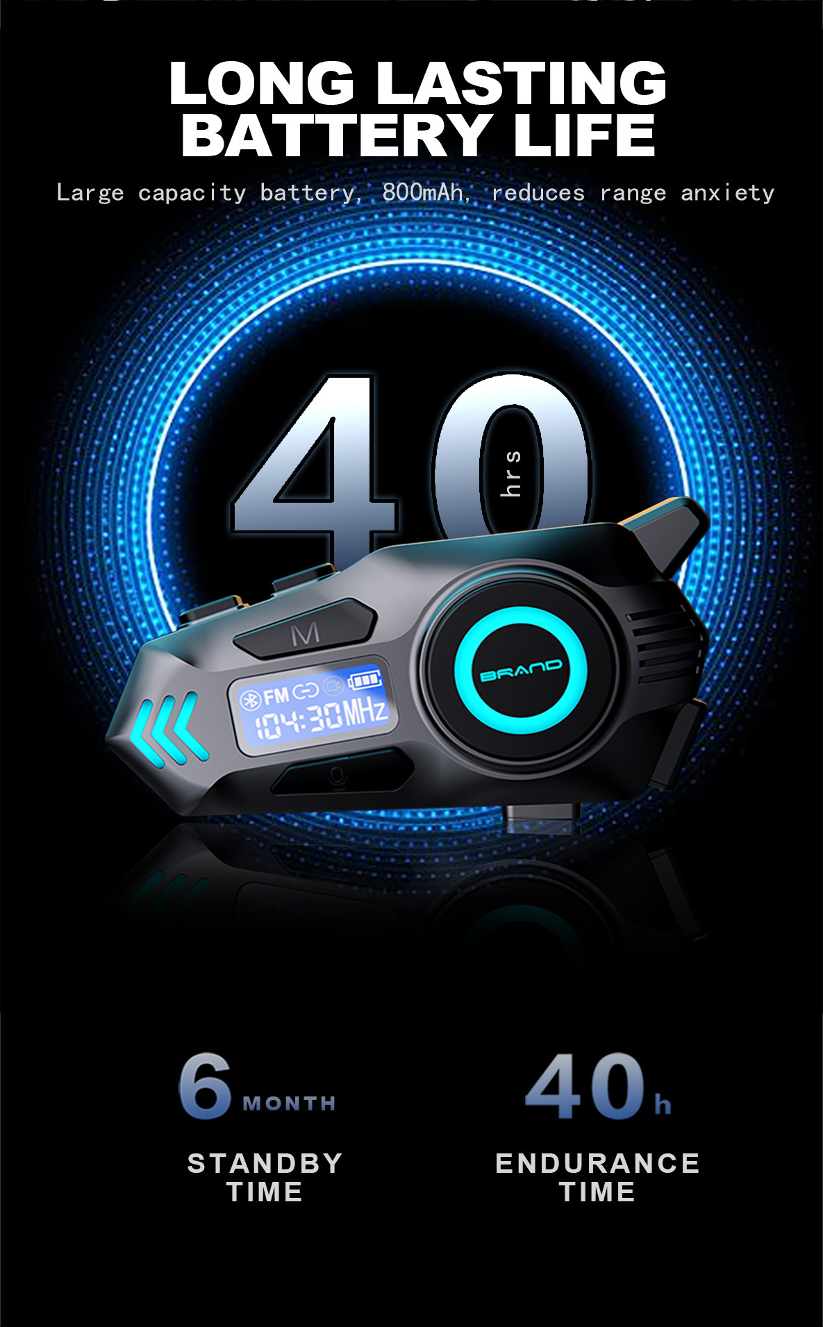 Cross-Border Helmet Bluetooth Headset K09 Real-Time Intercom 40mm Speaker Binaural Stereo Long Battery Life Low Latency