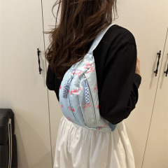 日系ins小清新碎花胸包女2025夏季新款甜美小方包森系软妹斜挎包