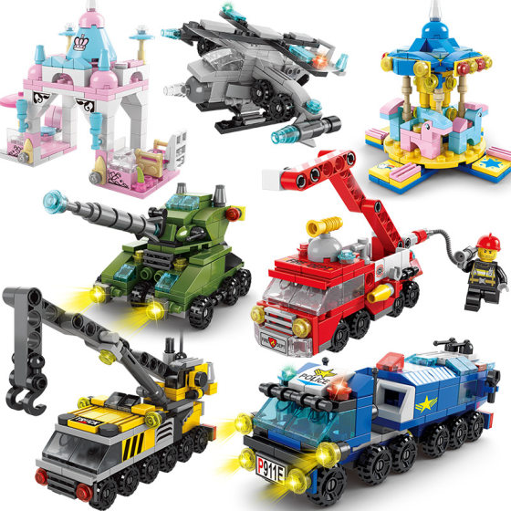 Lele Brothers Building Blocks 8612 Compatible with Lego Children's Assembled Toys Small Particles Car Boys Intelligence Puzzle