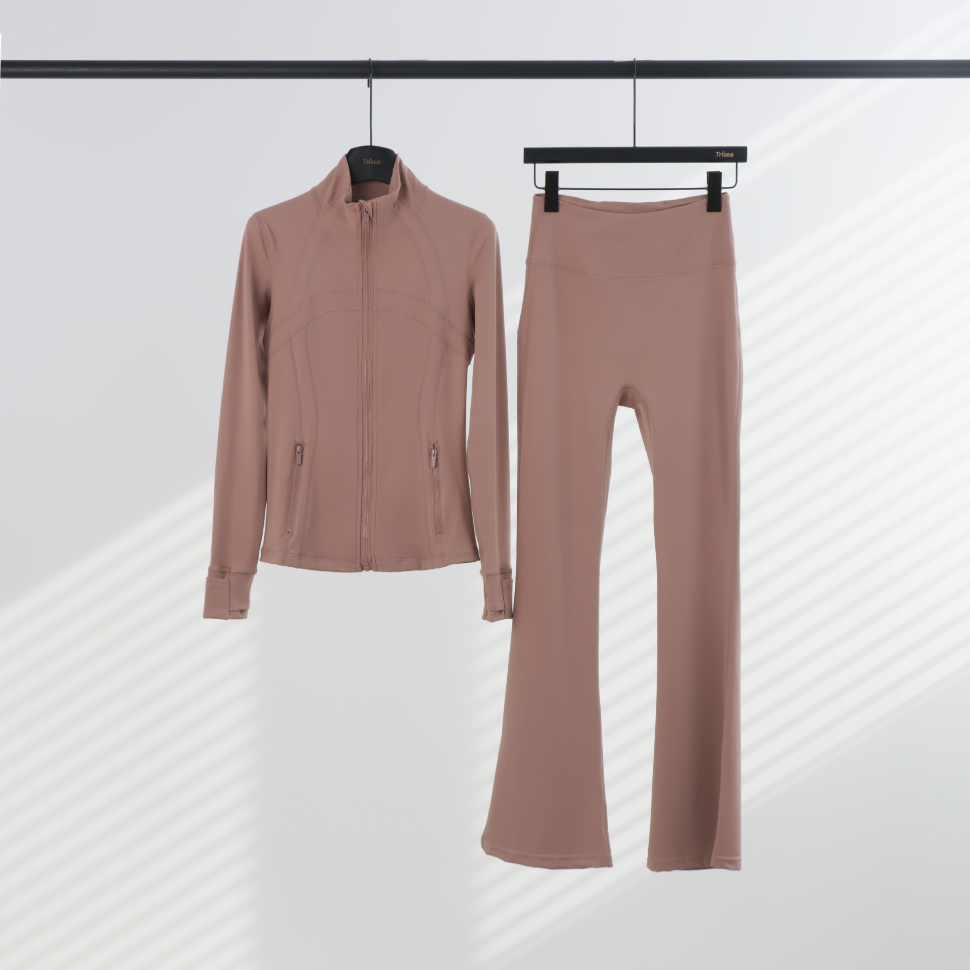 LULU chaqueta de cuello de喇叭 con cremallera, chaqueta de cuerpo, chaqueta de yoga elástica, mujer