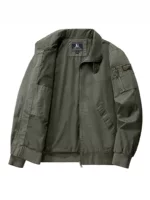 Осенний хлопковый бомбер‑косуха с молнией, оверсайз, повседневный, Khaki/Black/ArmyGreen/Off‑white, M–5XL
