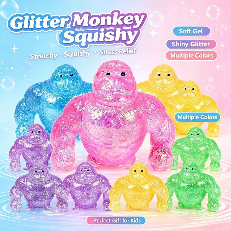 Novel and Unique Internet-Famous Stress-Relief Gadget: Mr. King Gorilla Squishy Toy, Quirky Maltose Stress-Relief Toy for Cross-Border Sales