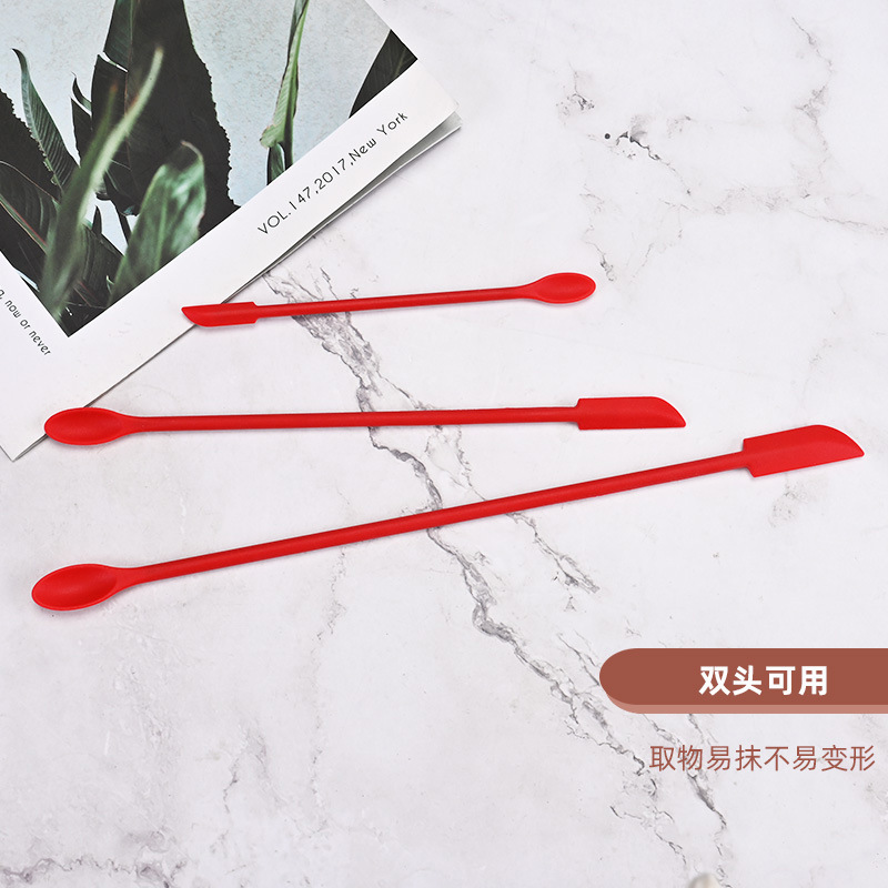 Nuevos productos cosméticos creativos mini silicona doble cabeza pequeña punta raspador conjunto de goma de gel 3 piezas set de espátula de cocina