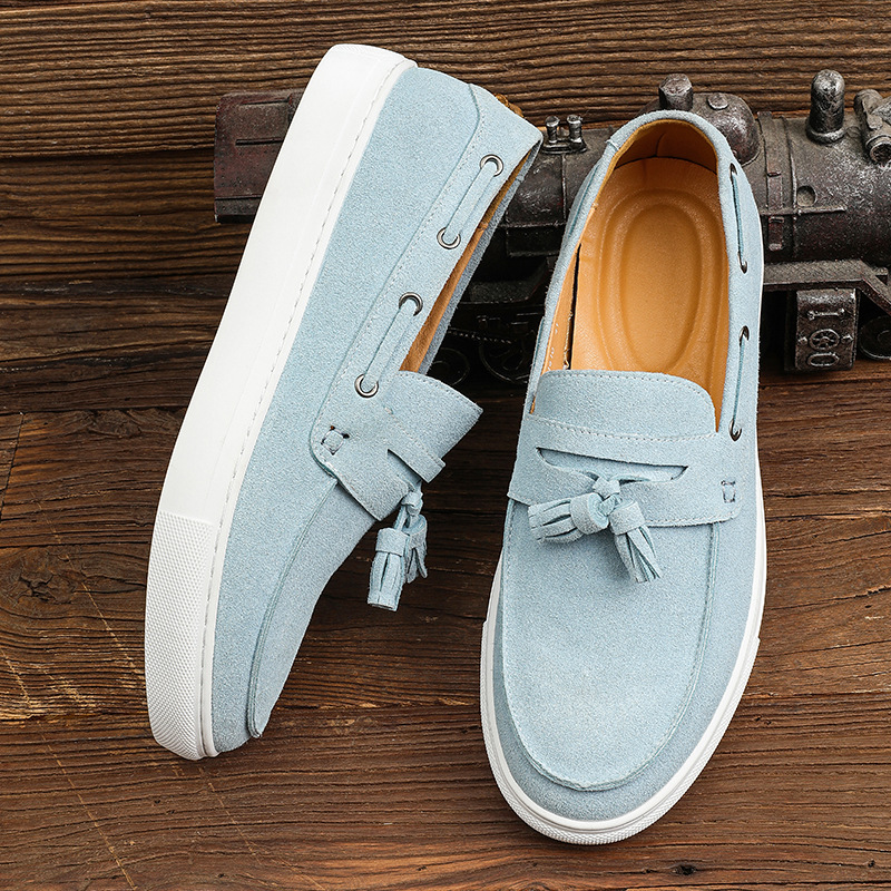 Transfronterizo nuevo más tamaño borla zapatillas hombres de moda europea y americana pasarela slip-on zapatos de cuero de los hombres de negocios personalizados zapatillas de deporte casuales image 6