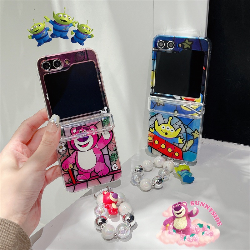 卡通草莓熊三眼仔适用三星zflip5手机壳折叠屏zflip4/3防摔硬壳