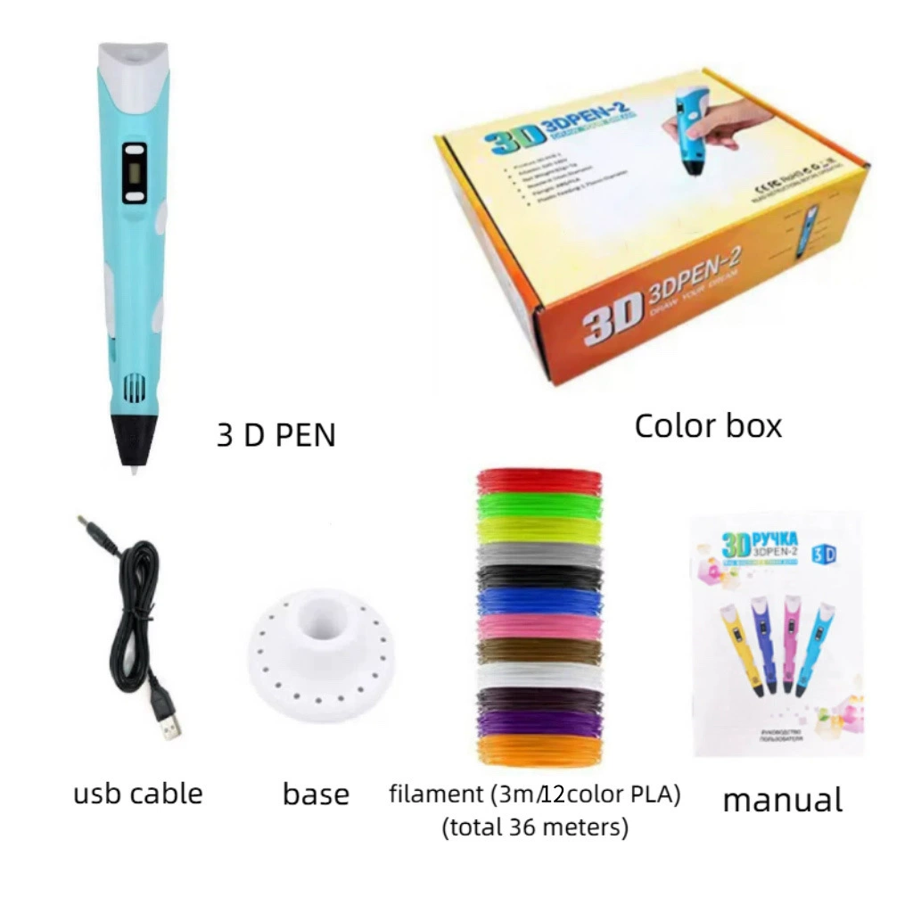 3D-ручка Shanda для печати DIY, USB-питание, наборы разноцветной нити (подарок)