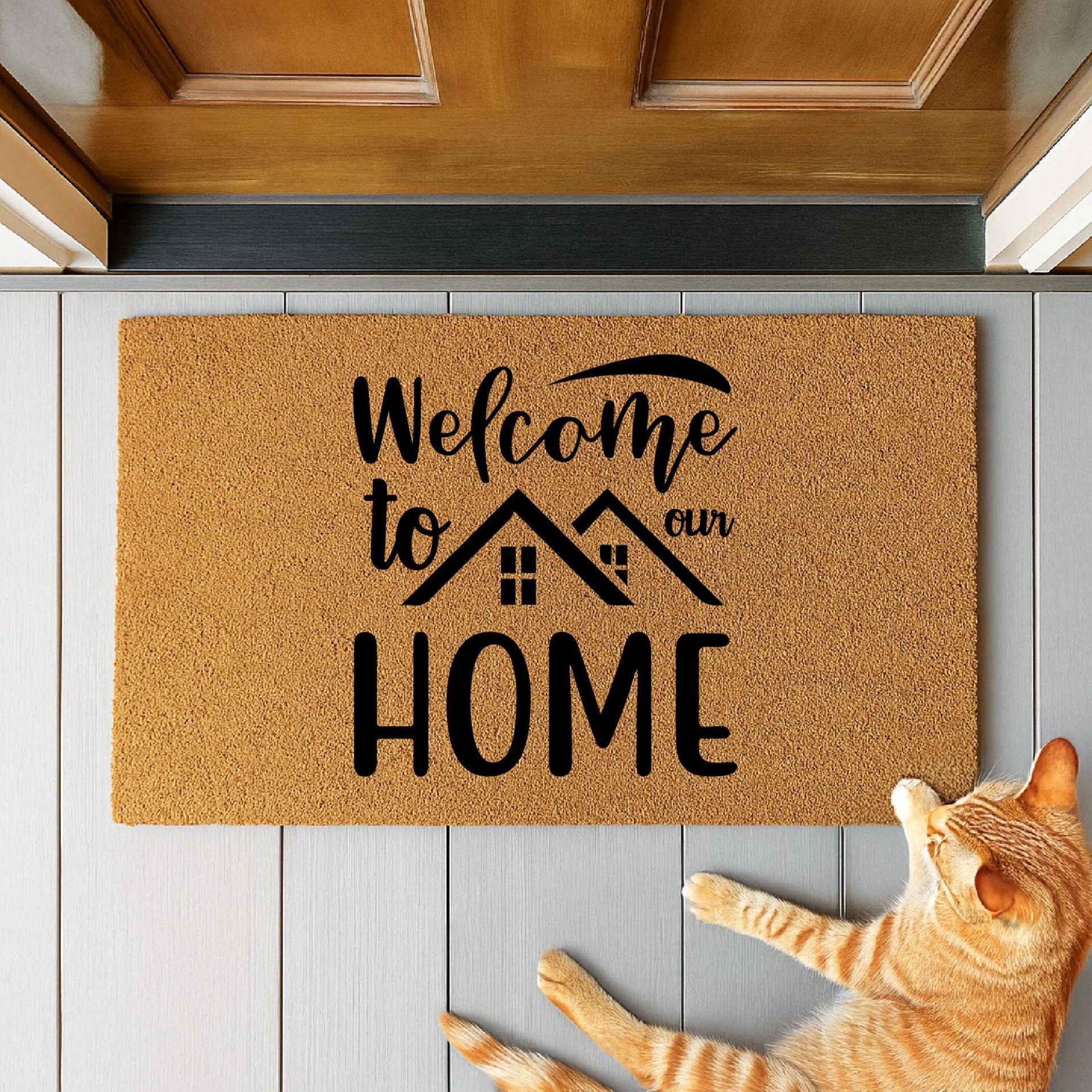 American-style Amazon foreign trade jungle RV dirt-resistant, wear-resistant, thickened, non-slip faux coconut palm entrance doormat