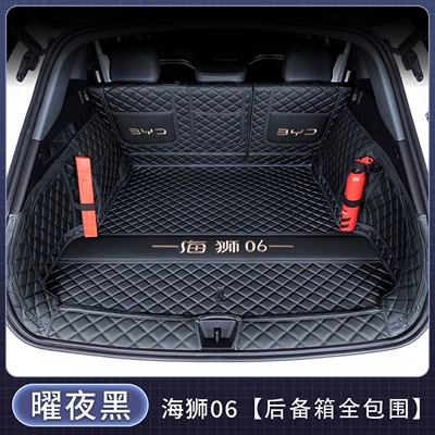 Trunk Mat — full-coverage trunk mat, wear-resistant - full-coverage-obsidian-black-baby-safe-byd-sea-lion-06-new-energy-ev-has-no-speaker-on-the-right-side