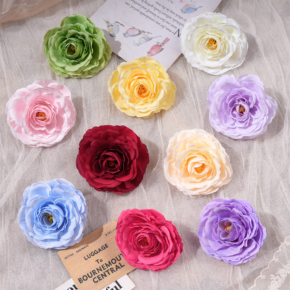 Lotus Flower Head Artificial Flower Hairpin Hair Accessory Hairpin Accessories Materials Wedding Corsage Decoration Fake Flower Wall Landscaping