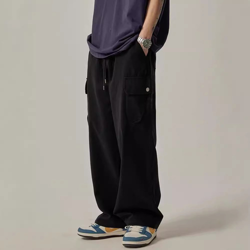 Men's Vintage Japanese Work Pants in Loose Straight Leg Wide Leg Casual Cotton Pants with New Style Trendy Brand Ins American Style