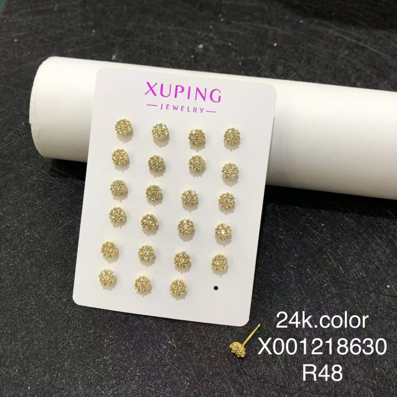 Xuping transfronterizo nuevo pendientes de flores para mujeres pendientes de hip-hop de diamante de verano de alta calidad Amazon personalidad pendientes para mujeres