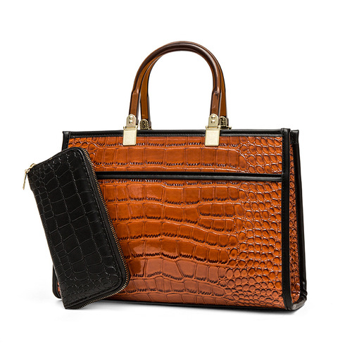 Cross-border women's bags  new multi-piece set contrasting color women's bag single shoulder crossbody handheld women's bag stone pattern mother-in-law bag for women
