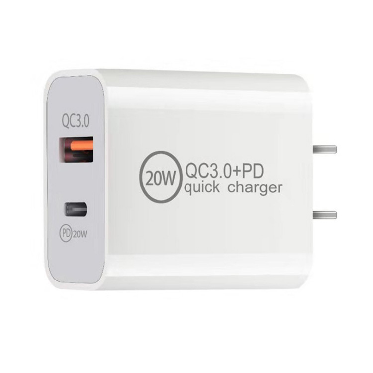 PD20W + QC3.0 charger for iphone13 Apple 12 Android type-cQC3.0 dual port fast charging head