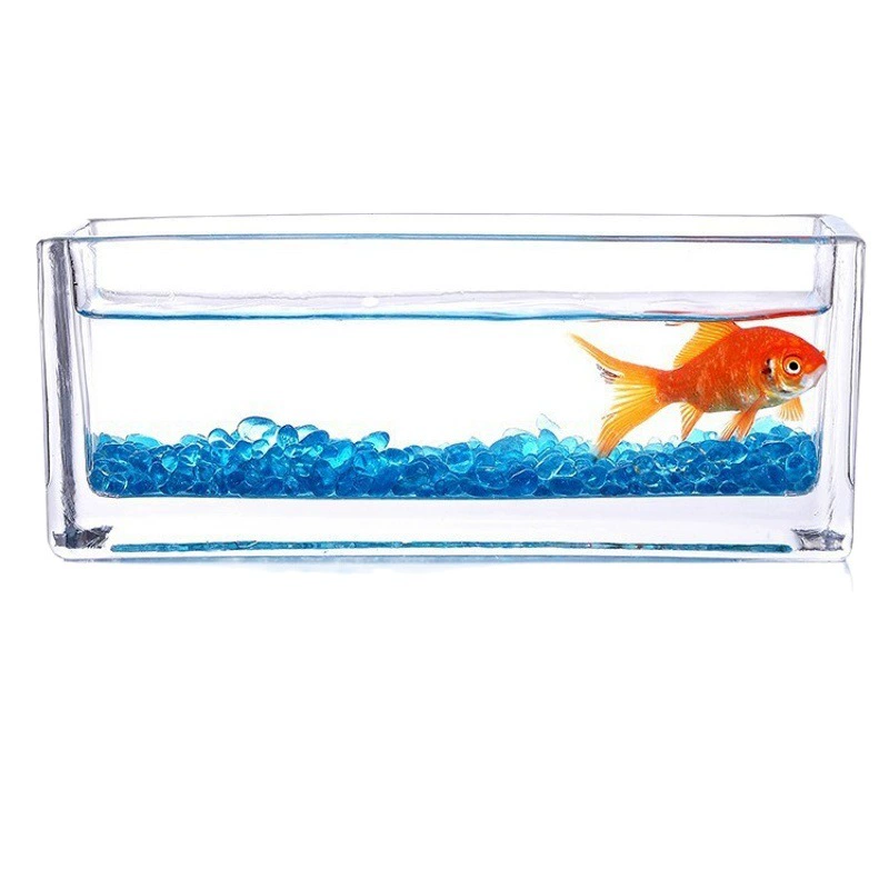 Стеклянный аквариум маленький креативный Настольный прозрачный аквариум для золотых рыбок гидропонное растение прямоугольный мини-экологический пейзаж Бассейн Контейнер