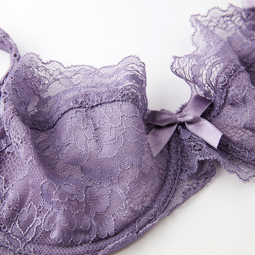 French ultra-thin lace underwear for big breasts, large size bra, anti-sagging, push-up, sexy and interesting underwear set