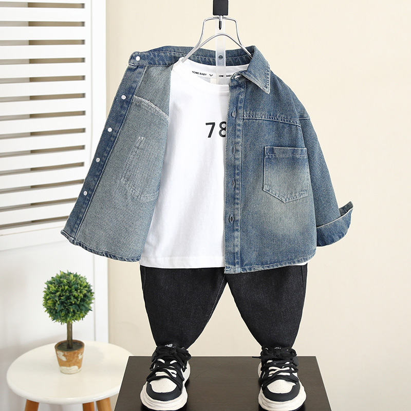 5828 chaquetas de mezclilla para niños modelos de primavera y otoño 2025 nuevo estilo estilo occidental ropa de otoño para bebés chaqueta coreana ropa para niños otoño