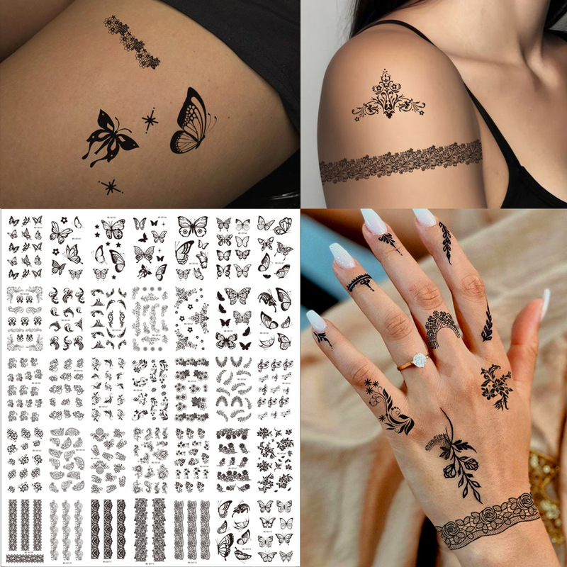 Temu New Black Butterfly Tattoo Sticker Set Simulation Arm Collarbone Sexy Temporary Waterproof Long-Lasting Tattoo Sticker Temu New Black Butterfly Tattoo Sticker Set Simulation Arm Collarbone Sexy Temporary Waterproof Long-Lasting Tattoo Sticker
