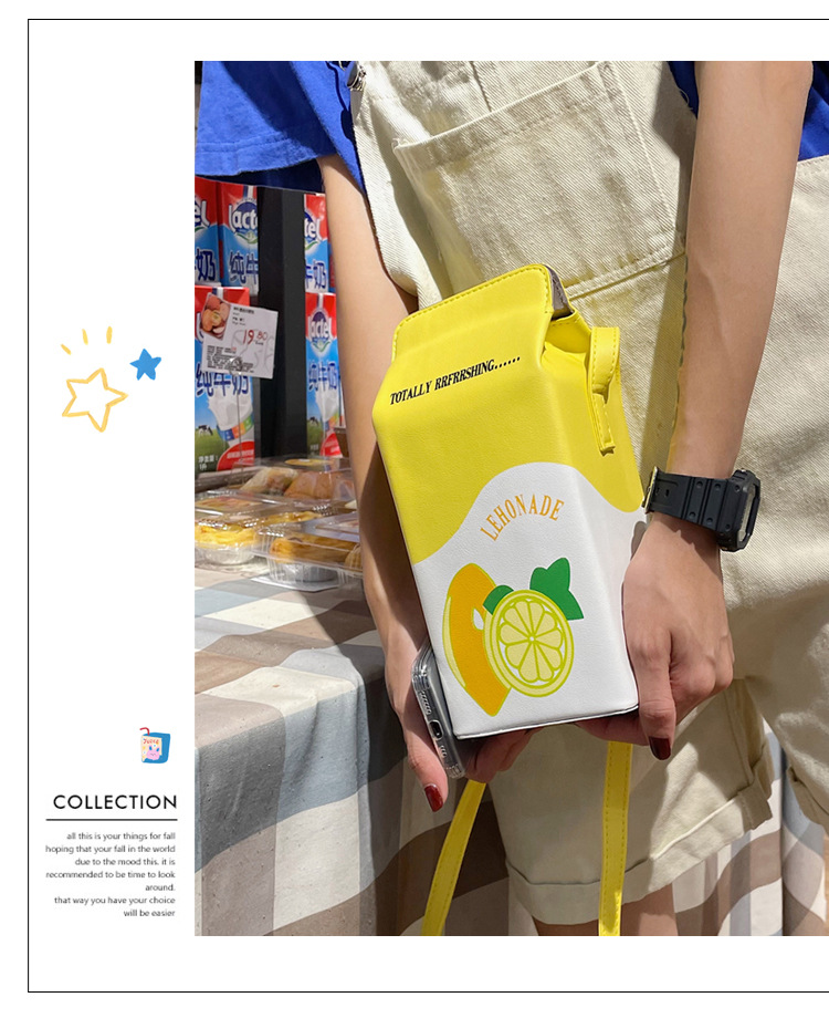 Small Pu Leather Fruit Square Buckle Crossbody Bag display picture 2