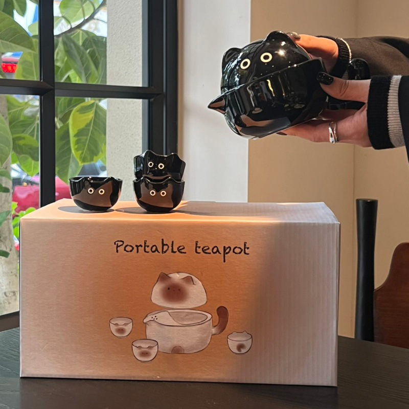 Juego de Té Portátil para Una Persona de Cerámica para Camping y Oficina image 3