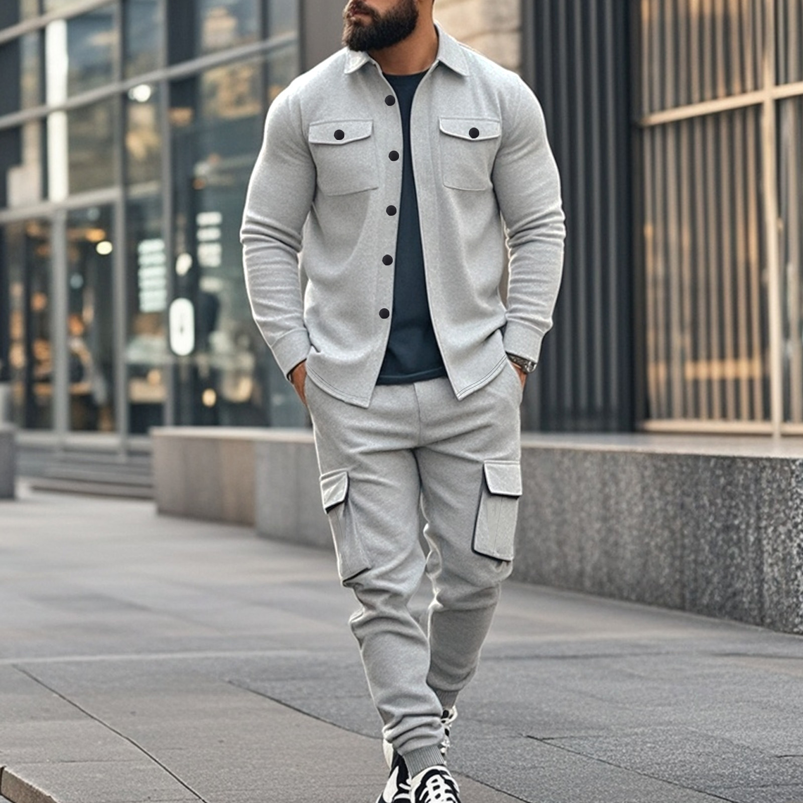 Herren Outdoor Set Mit Fleece Futter Für Jagd Und Arbeit_voghion.com