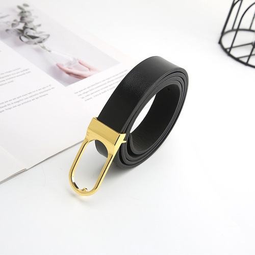 New retro snap buckle thin belt fashionable personalized buckle Korean style simple jeans dress decoration