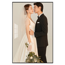 婚紗照精修放大掛牆免打孔大尺寸現代輕奢玄關結婚照紀念相框