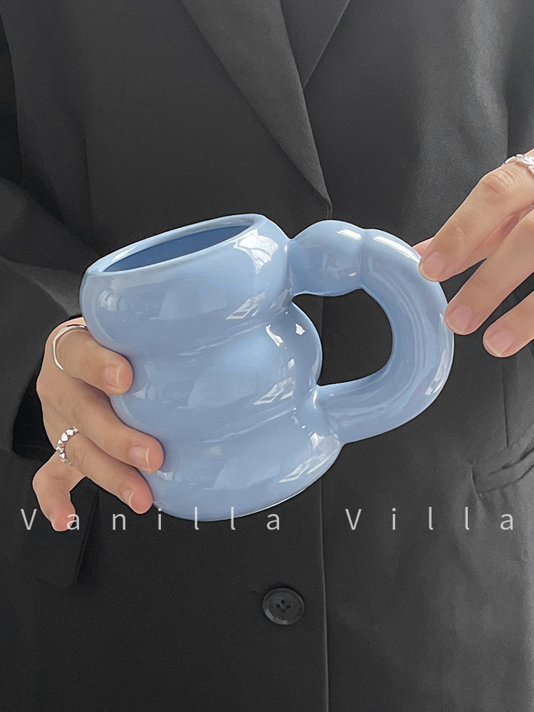 BB4C wholesale design sense niche Instagram style ceramic cups high-quality appearance ceramic cups home use drinking cups for women