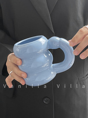 BB4C wholesale design sense niche Instagram style ceramic cups high-quality appearance ceramic cups home use drinking cups for women