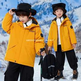 儿童羽绒服冲锋衣男女童羽绒棉服加大加厚中大童冬季保暖外套连帽