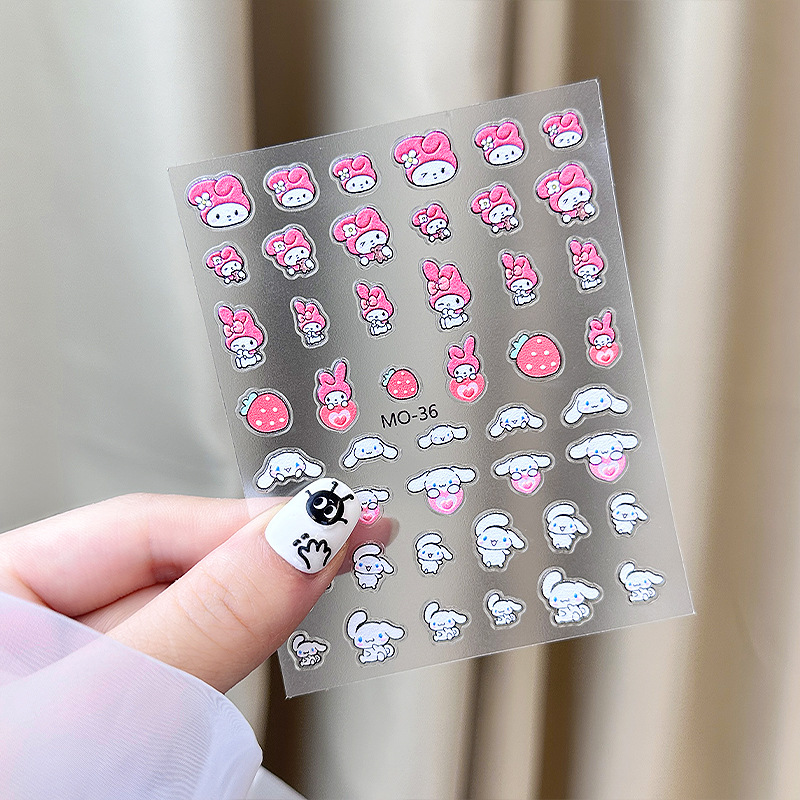 Manicura Nueva joyer&iacute;a lindo Pegatinas en relieve material Peque&ntilde;o Libro Rojo popular de u&ntilde;as con m&uacute;ltiples patrones al por mayor