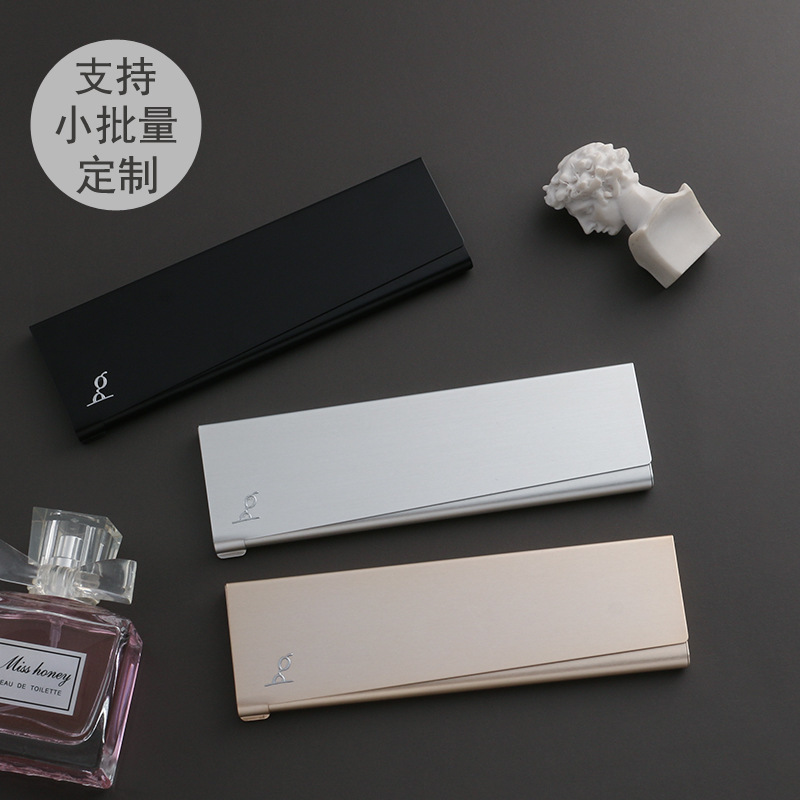 E88 factory wholesale metal glasses clip box pure aluminum can be made thin glasses case glasses lens storage box