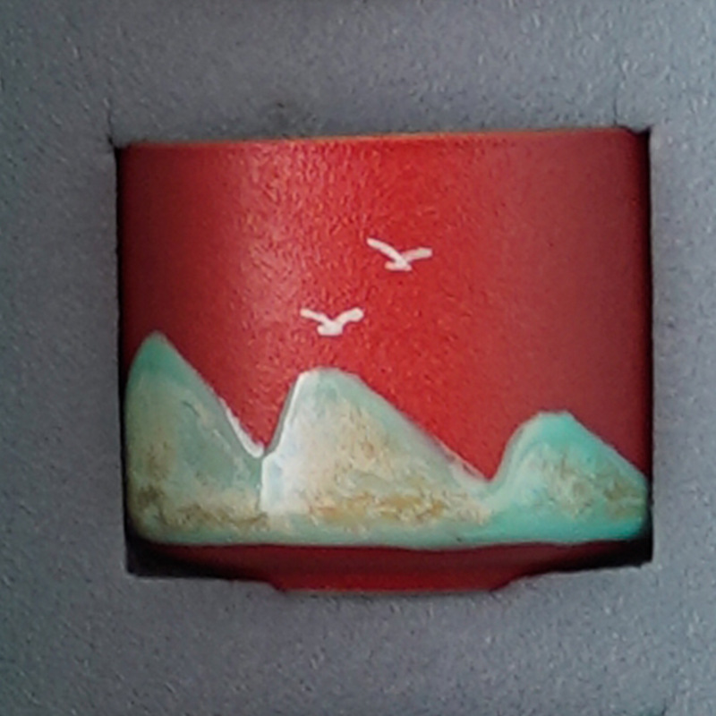 Juego de tazas de té de cerámica transformada en horno, estilo paisaje, de las dinastías Tang y Song, taza maestra de los Mil Millas de Montañas y Ríos, juego de caja de regalo con taza individual.
