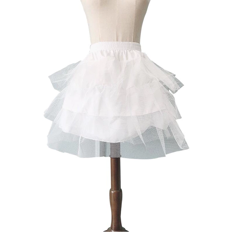 Черно-белая юбка cos Lolita ежедневная бескостная короткая твердая пряжа Лолита пушистая юбка большая юбка юбка горничной