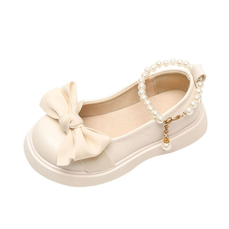 Children's shoes for black leather for princess English style, British style, soft sole