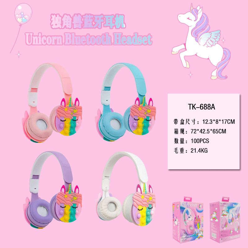 Cross-border 688A Internet Red Unicorn Cartoon Cute Children's Private Model Stereo Foldable Headset Bluetooth Headset Cross-border 688A Internet Red Unicorn Cartoon Cute Children's Private Model Stereo Foldable Headset Bluetooth Headset